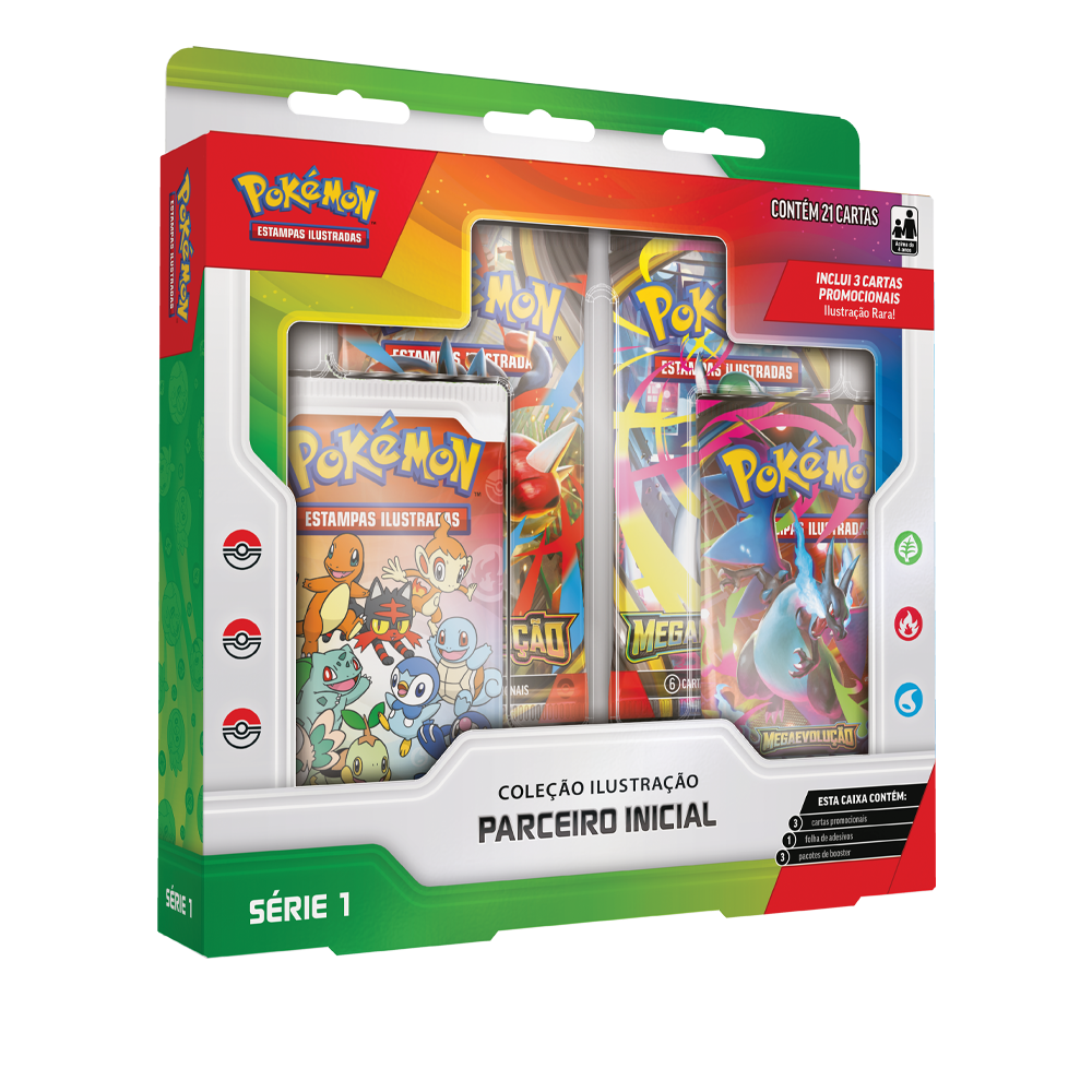 Box Pokémon Coleção Ilustração Parceiro Inicial - Series 1