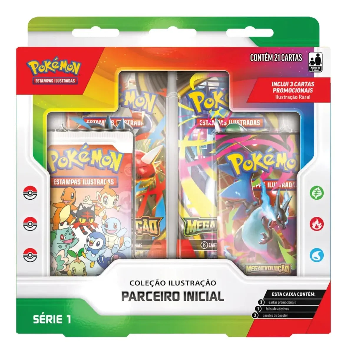 Box Pokémon Coleção Ilustração Parceiro Inicial - Series 1